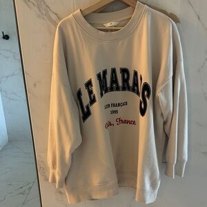H&M Cream Graphic Women's Sweater